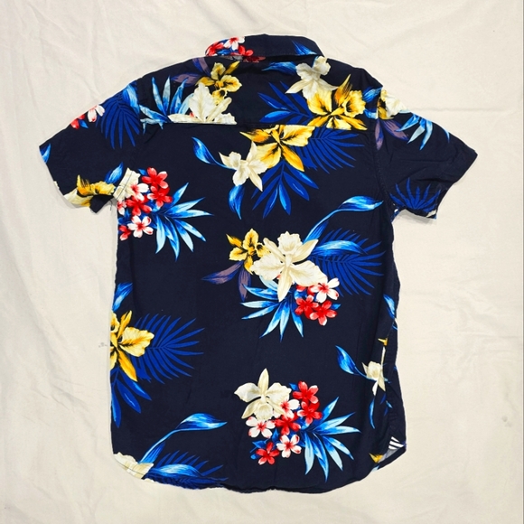 Denim & Flower Hawaiian Button-Up Kids Shirts [69] - Picture 8 of 14
